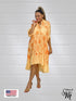 3/4 Sleeves Long Shirt Dress with collar & Pockets - D6264